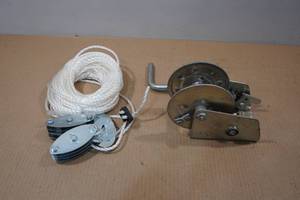 lot 311 image: Gold Peak Rope Hoist and Shelby Hand Winch