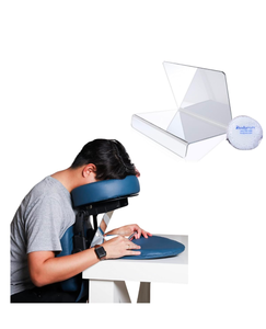 lot 234 image: Brand New 8 inch 2 Way Face Down Recovery Mirror with Ice Pack Hands-Free Vitrectomy Mirror for Eye Surgery Recovery, Use with Seated Chairs, Desktop Support Units, or Travel Kits Retail $54.99