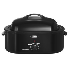 lot 235 image: Brand New Sunvivi Roaster Oven, Electric Roaster Oven with Viewing Lid, 30lb 20-Quart Turkey Roaster with Unique Defrost Warm Function, Large Roaster with Removable Pan & Rack, Stainless Steel Retail $99.99