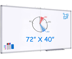 lot 242 image: Brand New Dry Erase Board 72 x 40 Inch, Large Magnetic White Board for Wall, Maxtek Aluminum Frame Erase Board Presentation Wall-Mounted Marker Board with a Long Pen Tray for Classroom, Office & Home Retail $199.99