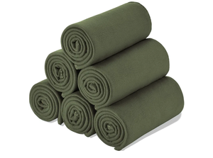 lot 254 image: Brand New Fleece Throw Blanket Bulk Fleece Blankets Solid Lightweight Warm Soft Cozy Pet-Friendly for Home Bed Sofa Couch Dorm Office Wedding Gifts Travel Airplane Seasons Dark Green, 50x60 Inches