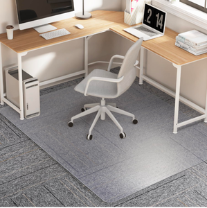 lot 255 image: Brand New Desk Chair Mat for Carpet, 46x 60 Anti-Slip Waterproof Plastic Rolling Chair Floor Mat for Home Office, Clear Heavy Duty Easy Glide Computer Chair Mat, Carpet Protector Mat for Office Chair Retail $43.99