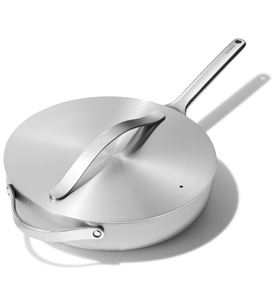 lot 269 image: New Caraway Nonstick Ceramic Saut Pan with Lid 4.5qt 11.8 Non Toxic, PTFE & PFOA Free Oven Safe & Compatible with All Stovetops Retail $205