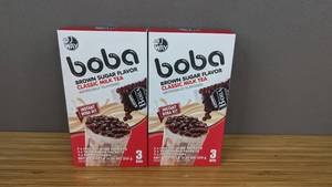 lot 248 image: Brand New J WAY Instant Boba Bubble Pearl Milk Tea Kit with Authentic Brown Sugar Tapioca Boba, Ready in Under One Minute, Paper Straws Included - 6 Servings Best By Date 8825