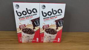 lot 249 image: Brand New J WAY Instant Boba Bubble Pearl Milk Tea Kit with Authentic Brown Sugar Tapioca Boba, Ready in Under One Minute, Paper Straws Included - 6 Servings Best By Date 8825