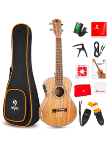 lot 208 image: Brand New Vangoa Tenor Ukulele Professional 26 Inch Ukelele Mahogany Starter Bundle for Beginners Retail $79.99