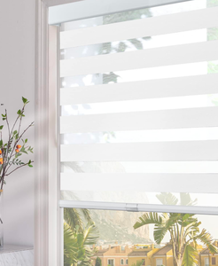 lot 217 image: Brand New Persilux Cordless Zebra Blinds for Windows 36 W X 72 H, White Free-Stop Windows Shades Dual Layer Light Control for Day and Night, Light Filtering Sheer Shades for Home, Easy to Install Retail $68.99