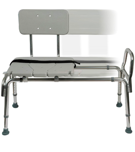 lot 228 image: Brand New DMI Tub Transfer Bench and Shower Chair with Non Slip Aluminum Body, FSA Eligible, Adjustable Seat Height and Cut Out Access, Holds Weight up to 400 Lbs, Bath and Shower Safety, Transfer Bench Retail $89.99