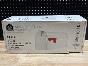 Architectural Mail Box White Post Mount