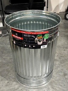 lot 50 image: Behrens Galvanized Metal Trash Can 31 Gallon