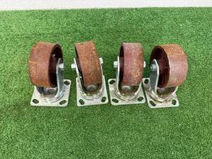 lot 47 image: Set of 4 Heavy Duty Steel Wheel Casters