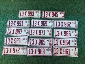 lot 93 image: 1966 Nebraska License Plates