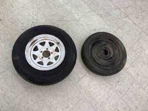 lot 116 image: Trailer Tire on Rim & Emergency Spare