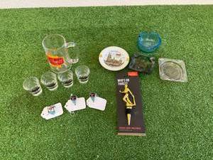 lot 145 image: Bar Glasses, Coors Rings, Ashtrays & Wine Stopper