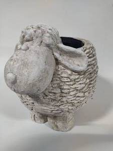 lot 11 image: Adorable Clay Lamb Planter