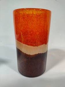 lot 18 image: Hand Blown MCM Style Hurricane Vase