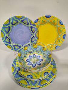 lot 34 image: Laurie Gates Melamine Moroccan Dinnerware