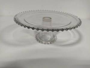 lot 79 image: Candlewick 10 Clear Glass Cake Plate