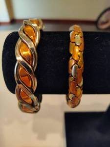 lot 60 image: Vintage Mixed Metal Cuff Bracelets