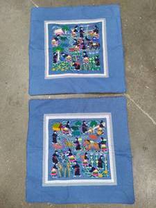 lot 90 image: Hmong Story Cloth Pillow Cases