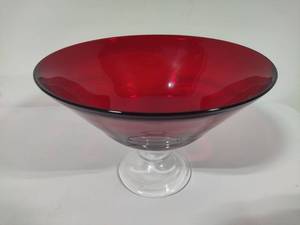 lot 95 image: Ruby Red Pedestal Bowl