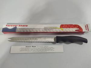 lot 97 image: Forever Sharp Stainless Steel Serrated Knife New in Box