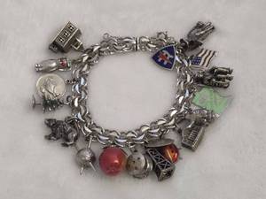 lot 103 image: Sterling Silver Charm Bracelet wTons of Charms
