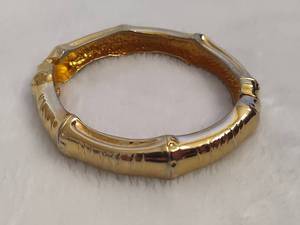 lot 109 image: Castle Cliff Gold Tone Hinge Bracelet