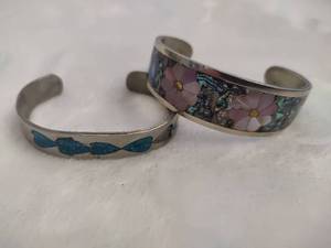 lot 114 image: Alpaca Silver Cuff Bracelets