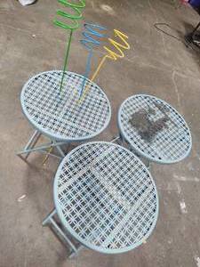 lot 139 image: Metal Patio Tables & Drink Stakes