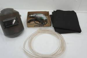 lot 172 image: Welding Helmet, Skil Drill, Garden Fabric, Clear Tubing