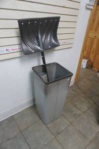 lot 173 image: Metal Garbage Can, Snow Shovel, Galvanized & Poly piping