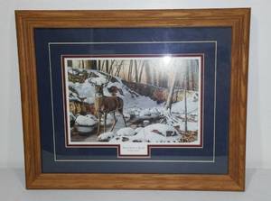 lot 34 image: Jim Hansel River Bottom Bucks Framed Print.