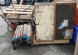 lot 66 image: Sawhorses, Foot Lockers, And More.