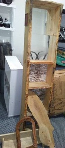 lot 95 image: Natural Wood Shelf w hidden compartment and more.