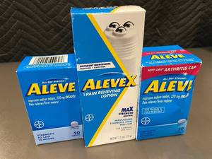 lot 10 image: AleveX Pain Relieving Lotion and Aleve Tablets Set