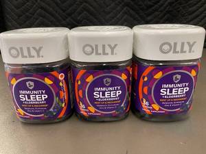 lot 14 image: Set of 3 Olly Immunity Sleep  Elderberry Gummies