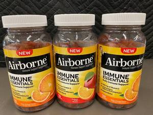 lot 20 image: Set of 3 Airborne Immune Essentials Gummies - 132 Count Each