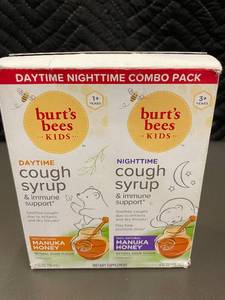lot 21 image: Burts Bees Kids DaytimeNighttime Cough Syrup Combo Pack