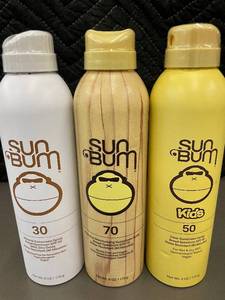 lot 29 image: Sun Bum Sunscreen Spray Trio - SPF 30, 50 Kids, 70