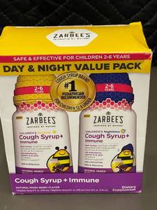 lot 36 image: Zarbees Childrens Cough Syrup  Immune Support Day & Night Pack