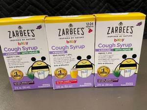 lot 37 image: Set of 3 Zarbees Baby Cough Syrup with Immune Support
