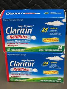 lot 40 image: Claritin RediTabs Non-Drowsy 10mg Loratadine 30 Tablets - Indoor & Outdoor Allergies