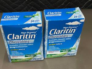 lot 41 image: Claritin Non-Drowsy Chewables Cool Mint Anti-Allergy Tablets