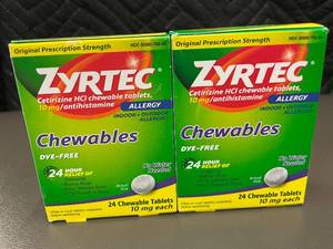 lot 44 image: Zyrtec 10mg Chewable Tablets 28 Count Allergy Relief