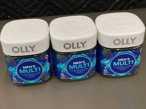 lot 52 image: Set of 3 OLLY Mens Multi-Vitamin Gummies, 90 Count Each
