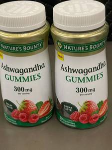 lot 62 image: Set of 2 Natures Bounty Ashwagandha Gummies 300mg - 60 Count