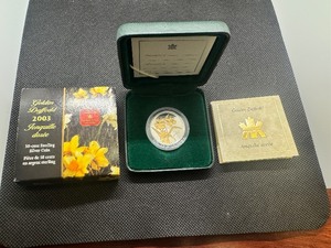 2003 Canadian Sterling Silver Golden Daffodil Low Mintage Coin in Original Mint Package with COA