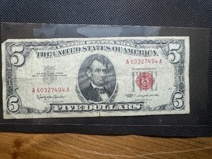lot 87 image: 1963 Series Red Seal $5 Bill
