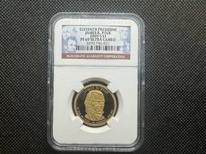 lot 88 image: 11th President James K Polk 2009 S $1 NGC PF 69 Ultra Cameo